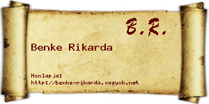 Benke Rikarda névjegykártya
